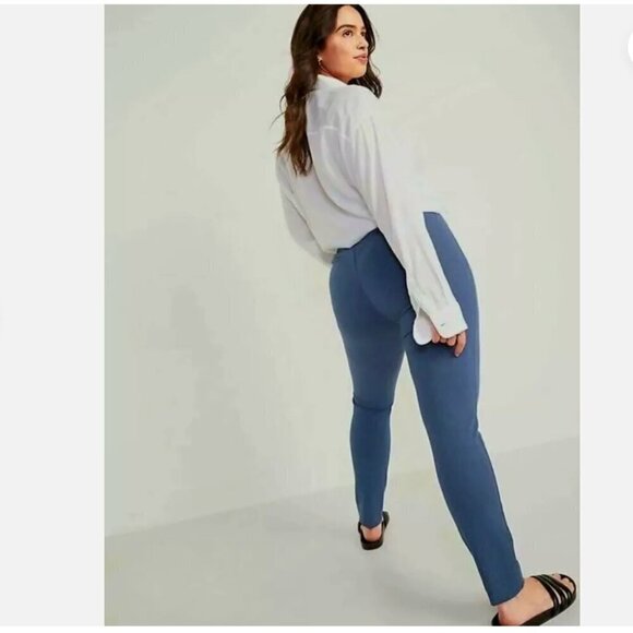 Old Navy SOLD OUT High Rise PIXIE Skinny STRETCH Ankle Pants Chambray Blue RT$40 - Picture 1 of 5
